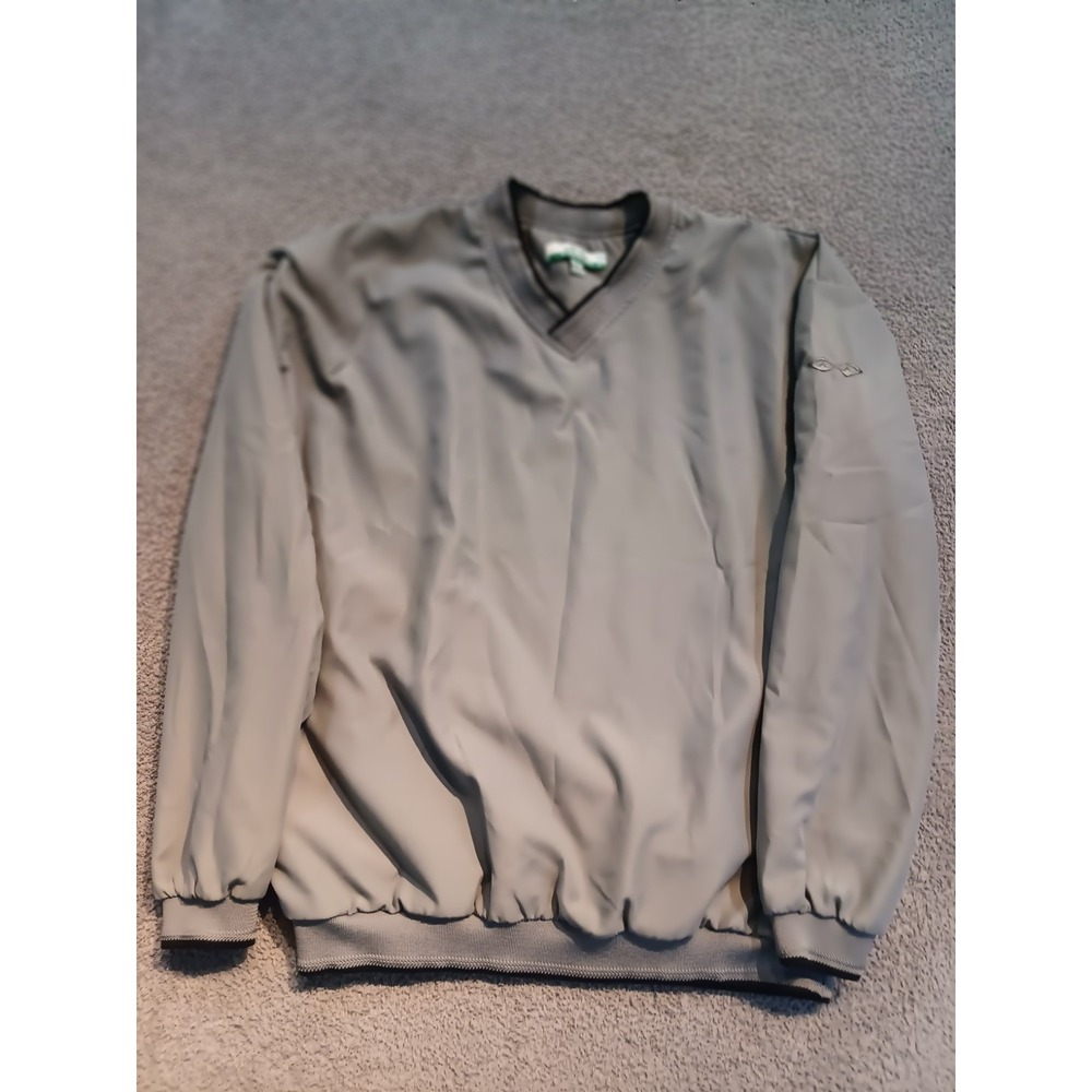 Snake Eyes Windwear Golf V-Neck Pullover Windbreaker Jacket Men's L Gray Lined
